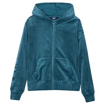 Girls 2-16 Lands' End Velour Full-Zip Hooded Sweatshirt