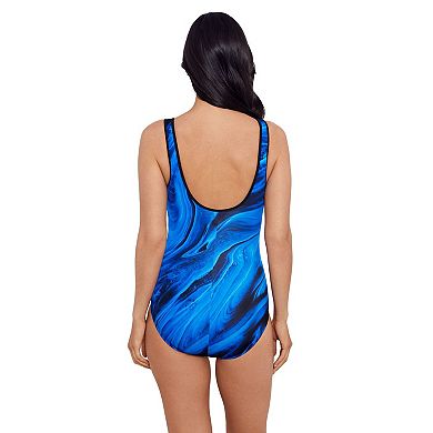 Women's Great Lengths Shirred Zipper One-Piece Swimsuit