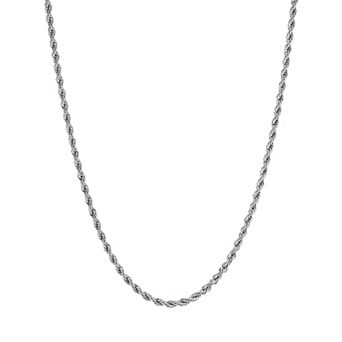 Lusso Platino Polished Rope Chain Necklace