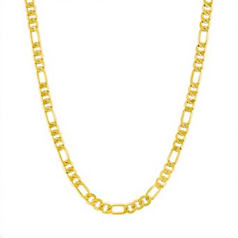 Lusso Platino Polished Figaro Chain Necklace