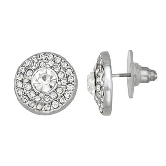 You're Invited Silver Tone Crystal Stud Earrings