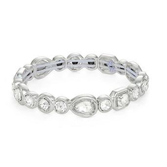 You're Invited Silver Tone Crystal Stretch Bracelet