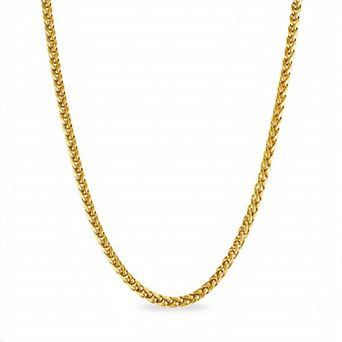 Lusso Platino Polished Wheat Chain Necklace