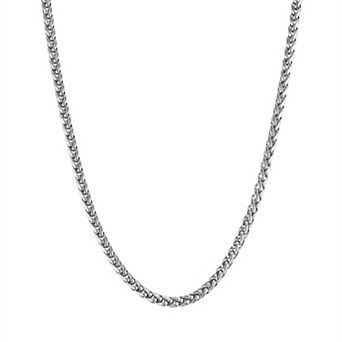 Lusso Platino Polished Wheat Chain Necklace