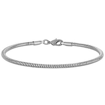 14k Gold-Plated or Platinum-Plated Polished Snake Chain Bracelet