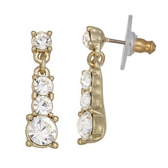 You're Invited Gold Tone Simulated Stone Linear Earrings