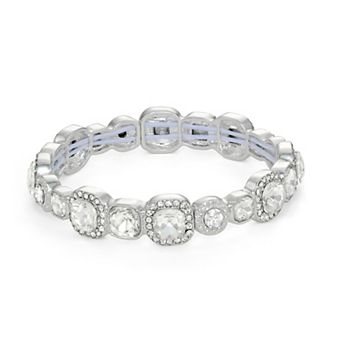 You're Invited Silver Tone Crystal Stretch Bracelet
