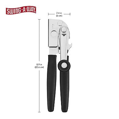 Swing-A-Way Easy-Crank Can Opener with Folding Crank Handle, Stainless Steel (Black)