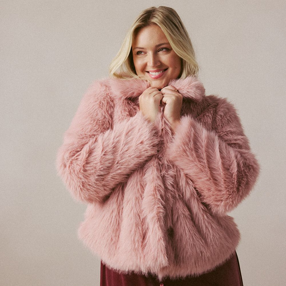 Plus Size LC Lauren Conrad Faux Fur Short Jacket