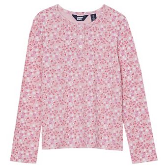 Girls 2-16 Lands' End Long Sleeve Ribbed Henley Shirt
