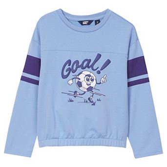 Girls 8-16 Lands' End Long Sleeve Varsity Top with Graphic