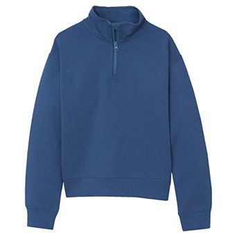 Girls 2-16 Lands' End Long Sleeve Double Knit 1/4 Zip Sweater
