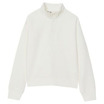 Girls 2-16 Lands' End Long Sleeve Double Knit 1/4 Zip Sweater