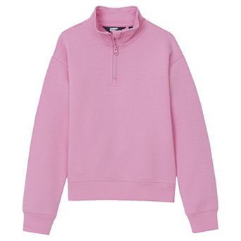Girls 2-16 Lands' End Long Sleeve Double Knit 1/4 Zip Sweater
