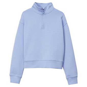 Girls 2-16 Lands' End Long Sleeve Double Knit 1/4 Zip Sweater