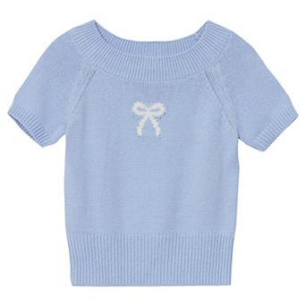 Girls 2-16 Lands' End Short Sleeve Fitted Knit Sweater Top