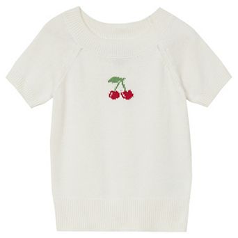 Girls 2-16 Lands' End Short Sleeve Fitted Knit Sweater Top