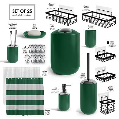 Clara Clark 25 Piece Complete Bathroom Set with Shower Caddy