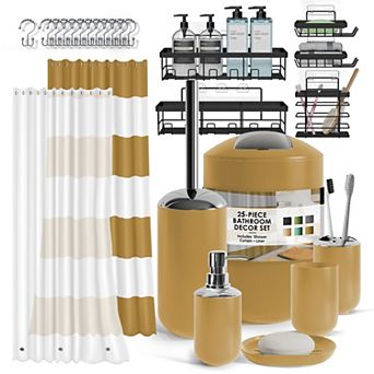 Clara Clark 25 pc Complete Bathroom Set with Shower Caddy