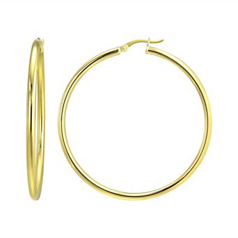 Argento Forte Sterling Silver Polished Hoop Earrings