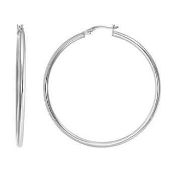 Argento Forte Sterling Silver Polished Hoop Earrings
