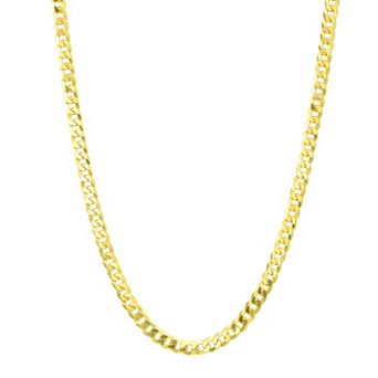 Argento Forte 14k Gold Flash Plated Over Sterling Silver Curb Chain Necklace