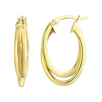Argento Forte 14k Gold over Sterling Silver Nested Oval Hoop Earrings