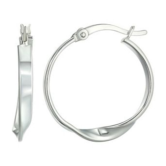 Argento Forte Sterling Silver Twisted Hoop Earrings