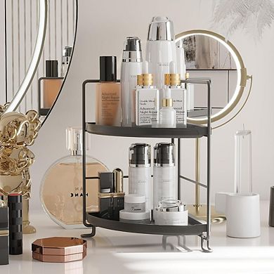 2-Tier Corner Countertop Organizer, Bathroom & Vanity Storage, Tool-Free Setup