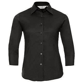 Russell Collection Womens/Ladies Easy-Care Fitted 3/4 Sleeve Shirt