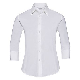 Russell Collection Womens/Ladies Easy-Care Fitted 3/4 Sleeve Shirt