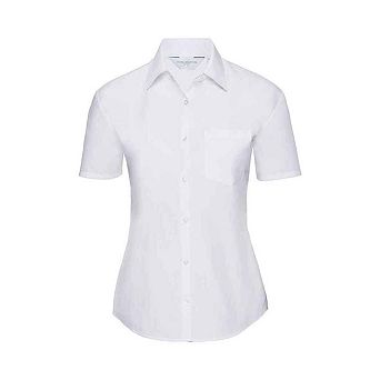Russell Collection Womens/Ladies Poplin Short-Sleeved Shirt