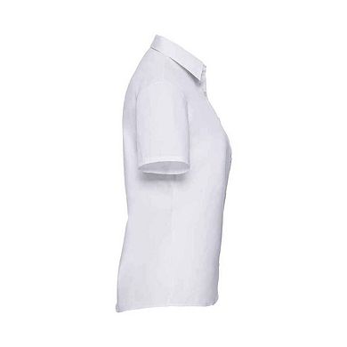 Russell Collection Womens/Ladies Poplin Short-Sleeved Shirt