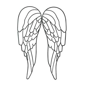 Metal Wire Art Angel Wings Wall Sculpture 25 inch