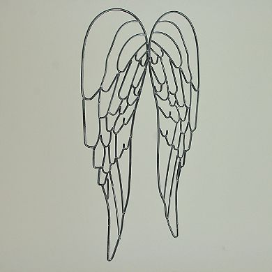 Metal Wire Art Angel Wings Wall Sculpture 25 inch