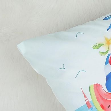 Summer Gnome Pillow Covers Set, Beach Tropical Decor Hidden Zipper Set of 4