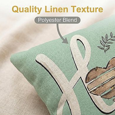Spring Summer Throw Pillow Covers Set, Sunflower Truck Polyester Hidden Zipper Decor