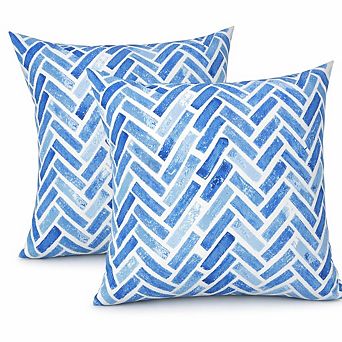 2 Pack Waterproof and Fade-Resistant Outdoor Throw Pillows Patio Cushion for Garden Poolside
