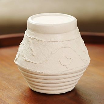5.2''x 5.2''x 5.5'' Organic Rustic Pattern Terracotta Holder Candle Stand for Ambient Lighting
