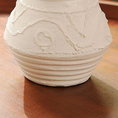 5.2''x 5.2''x 5.5'' Organic Rustic Pattern Terracotta Holder Candle Stand for Ambient Lighting