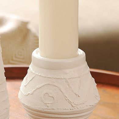 5.2''x 5.2''x 5.5'' Organic Rustic Pattern Terracotta Holder Candle Stand for Ambient Lighting