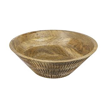 12x4" Mango Wood Round Decorative Bowl