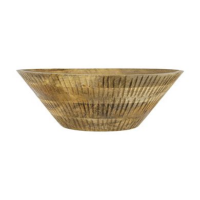 12x4" Mango Wood Round Decorative Bowl