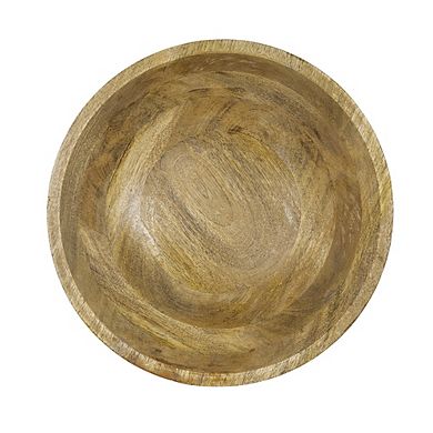 12x4" Mango Wood Round Decorative Bowl