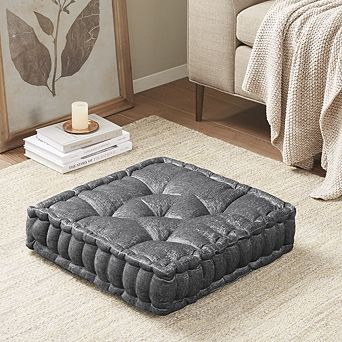 Poly Chenille Square Floor Pillow Cushion 20x20"