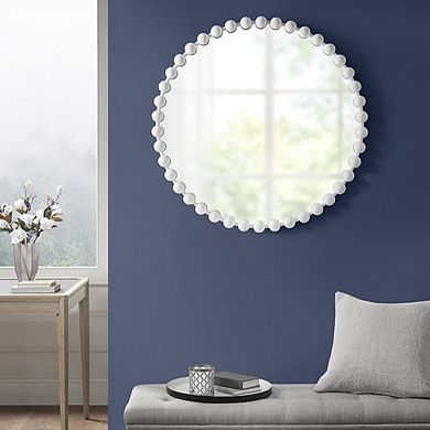 Beaded Round Wall Mirror 36"