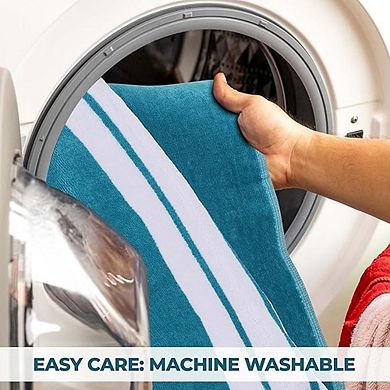 Cotton Cabana Beach Towel, Oversized, Absorbent Fast-Drying Stripe Design