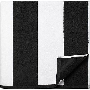 Cotton Oversized Beach Towel, Soft Absorbent Stripe Design