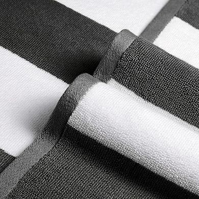 Cotton Oversized Beach Towel, Soft Absorbent Stripe Design