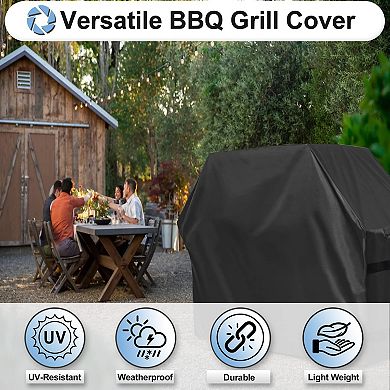 Waterproof Heavy Duty BBQ Grill Cover 58L x 24W x 44H Inch Black 1 Piece